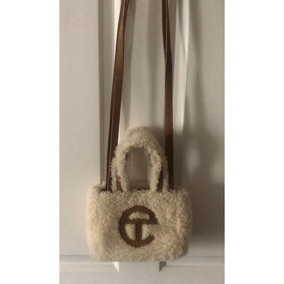 TELFAR X UGG Small Shoppers Bag Shearling Tote Chestnut & Natural - Picture 16 of 16